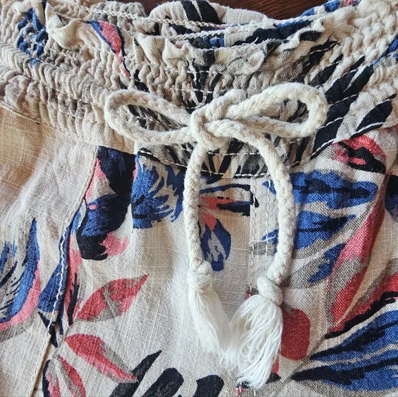 CALI 1850 Los Angeles Tropical Print Linen Blend Lounge Pants Size M - Picture 12 of 15